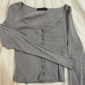 Brandy Melville Grey Long Sleeve Top